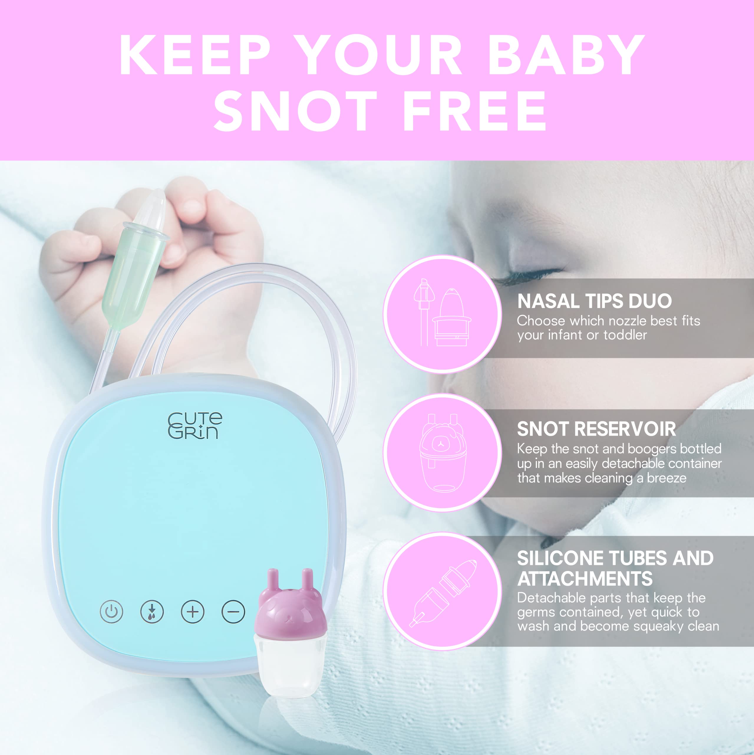 Baby Nose Sucker Electric Nose Suction for Newborn Infant Toddler