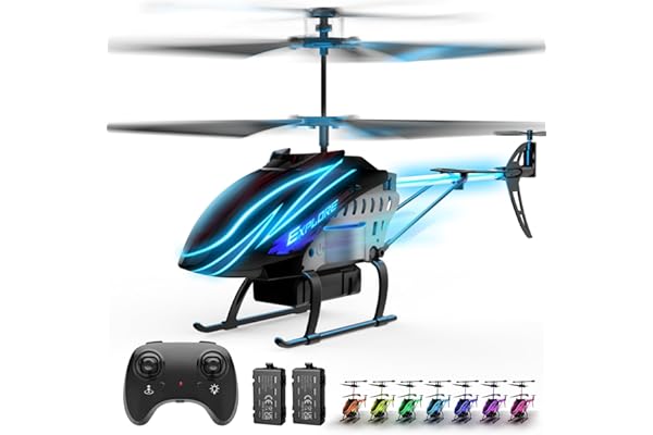 BUSSGO RC Helicopter, Remote Control Helicopter for Kids with 30Mins Flight(2 Batteries), 7+1 LED Light Modes, Altitude Hold,