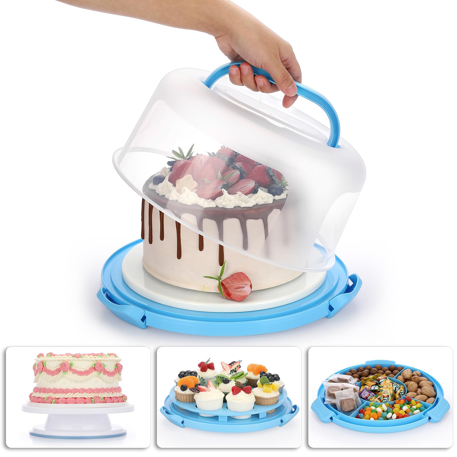 BSTKEY Portable Cake Carrier with Lid and