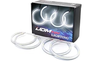 iJDMTOY 7000K Xenon White 264-SMD LED Angel Eyes Halo Ring Lighting Kit Compatible With BMW E36 E46 3 Series E39 5 Series E38