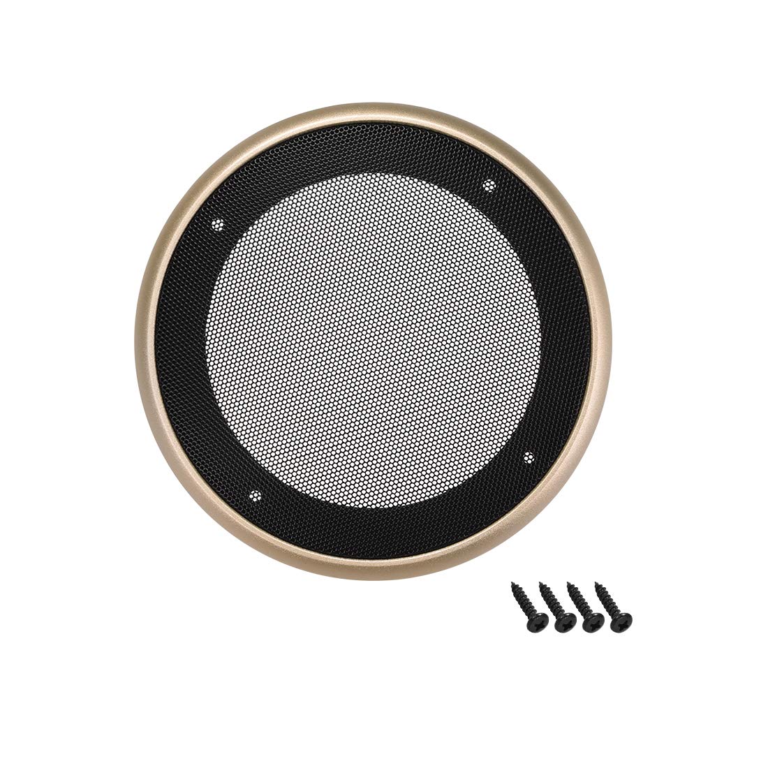 sourcing map 5" Speaker Grill Mesh Decorative Circle Woofer Guard Protector Cover Audio Parts Golden