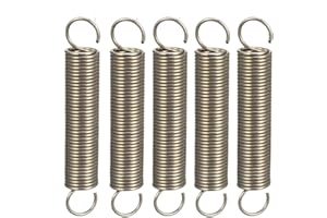 uxcell Extended Tension Spring Wire Diameter 0.039", OD 0.39", Free Length 2.36" Stainless Steel Small Dual Hook Tension Spri