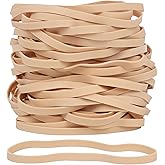 AIWOQI Rubber Bands 65Pcs Size 69 Big Long Elastic Rubber Band Large 5.9in | Beige Rubber Bands for Office Supplies File Folders Litter Box (5.9" x 0.24")
