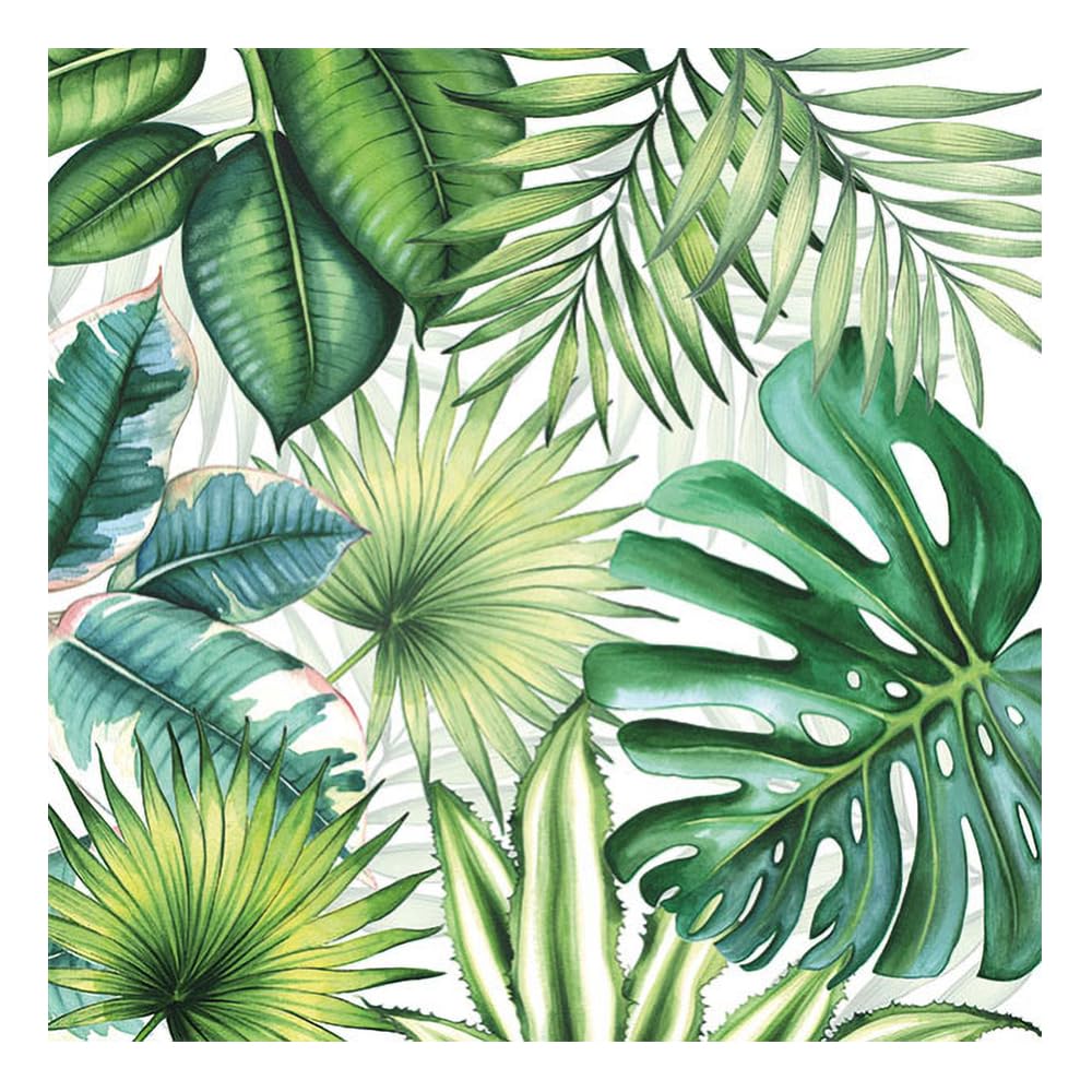 Tropical Leaves Design Luncheon Napkins 3 Ply - 33cm - Pack of 20