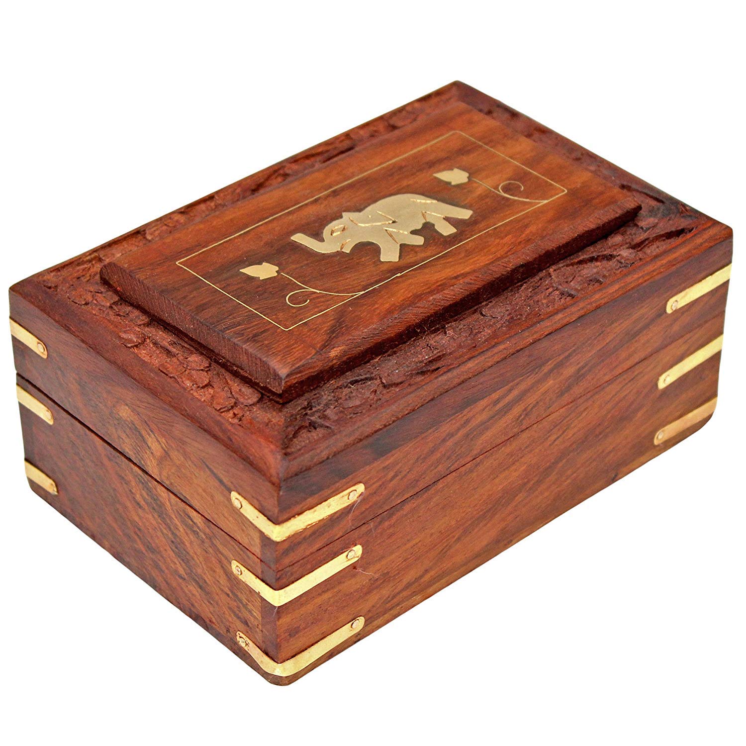 Garden Of Arts Wooden Jewelry Box, Storage Box with Carving Work (6X4), Vintage Box,