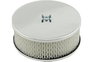 Mr. Gasket 1485 Air Cleaner - 6-1/2 Inch Diameter, 2-7/16 Inch Tall - Chrome