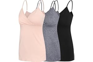 Nursing Tops Tank Shirt Cami Sleep Bra for Maternity and Breastfeeding