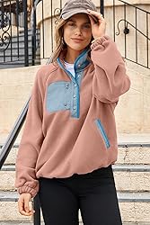 Dokotoo Womens Sweatshirt Fuzzy Sherpa Fleece Color