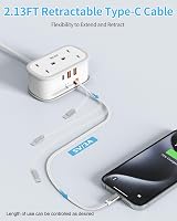 BEVA Travel Extension Lead 6 in 1 USB C Power Strip 1.5M Cruise Safe view 3