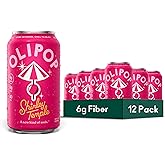 OLIPOP 6g Fiber Prebiotic Soda, Shirley Temple, 12 fl oz, 12 Pack | Shelf Stable Prebiotic Soda, 6g Fiber, 4g Sugar, Digestive Health Support, Prebiotics &amp; Botanicals, Gluten Free, Non GMO
