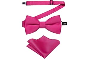 DiBanGu Bow Ties for Boys Pre Tied Toddler Bowties with Pocket Square Set for Wedding Party Tuxedo