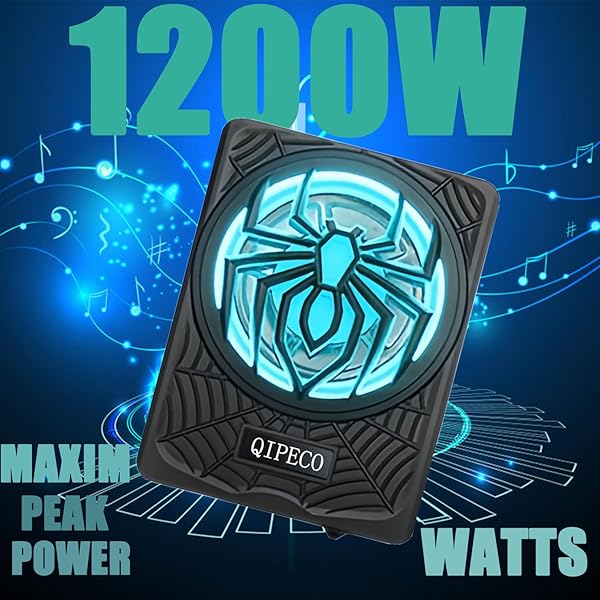 10″ 1200W SLIM UNDERSEAT POWERED CAR SUBWOOFER AND AMP PACKAGE WITH RGB BEAT-SYNCED LIGHT, BUILT IN AMP INDIVIDUAL CONTROL FOR LOW PASS/GAIN/BOOST BASS FOR TRUCK/SUV/JEEP/MPV