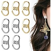 Earring Backs for Droopy Ears, Adjustable & Secure Earring Backs Lifters for Heavy Earrings, 8pcs (4 Gold & 4 Silver) Ear Support for Earrings (Gold and Silver)