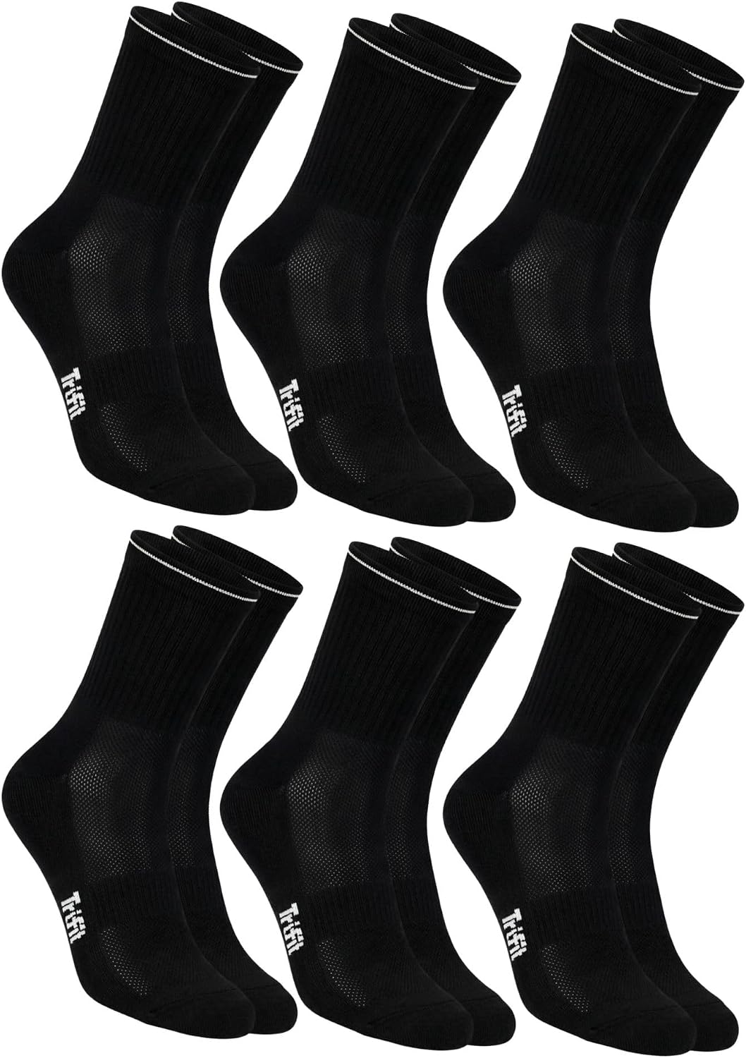 Kit 6 Pares Meia Corrida Poliamida Trifil Cano Médio Academia Esportiva Original