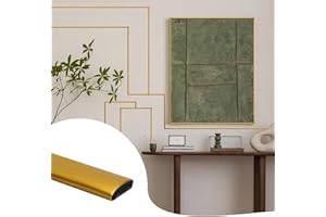 JSIWOTH 52.5 Ft Peel and Stick Wall Molding Trim, Matte Gold Self Adhesive Flexible Trim for Wall, Edges, Borders, Window Fra