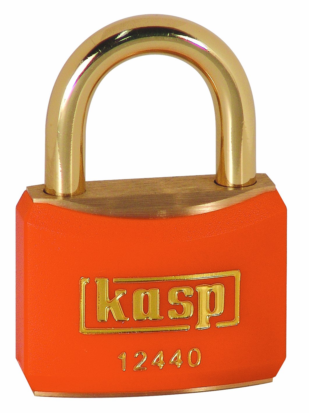 Kasp 124 Brass Padlock - 40 Millimeters - Brass Shackle - Orange