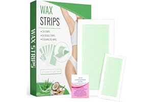 DEICIT 120 Strips Wax Strips Body Hair Removal 2 Sizes and 8 Oil Wipes Waxing Strip Dual Sides Bikini Brazilian Wax for Women Men Face Arms Legs BackUnderarm Waxing Kit Suit Many Skin Aloe Scent