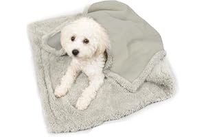 Kritter Planet Waterproof Blanket for Small Dogs, Pee Proof Sherpa Fleece Puppy Blanket, Reversible Cover for Couch Bed, Liquid Proof Furniture Protector