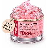SOVASH PDRN Capsule Cream with Salmon DNA and Sodium DNA, 55 g | Gel Face Moisturizer with 8 Layer Hyaluronic Acid, Vitamin B12 Collagen Capsule, Peptides &amp; Ceramide for Glass Skin Hydration