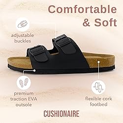CUSHIONAIRE Lane Cork Footbed Sandals for Women