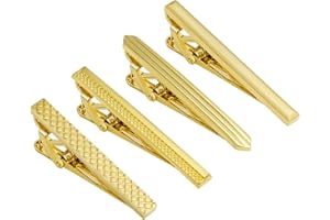 TAIGRAMA Tie Clip for Men Set, Gold Tie Bar and Tie Pin Clip for Regular Ties, Unique Mens Tie Clip Tie Clasp Suitable for Wedding Anniversary Business Professional and Best Gifts