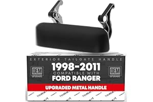 T1A Tailgate Handle Latch, Upgraded Metal - Compatible with 1998-2011 Ford Ranger - Tail Gate Handle Assembly Smooth Black, XL5Z-9943400-AAA, XL5Z-9943400-Metal, 1L5Z9943400AAA, 77872, 90695, FO1915109