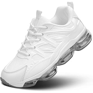 Kundork Womens Running Shoes Air Cushion Casual Walking Tennis Chunky Sneakers Non-Slip Breathable Comfortable Gym Work Train