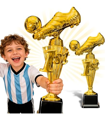 Kit De Construcción De Trofeo De Fútbol – 446 Piezas Con Bola Abrible Y Mini Balones Ocultos – Decoración 27 Cm – +8 Años