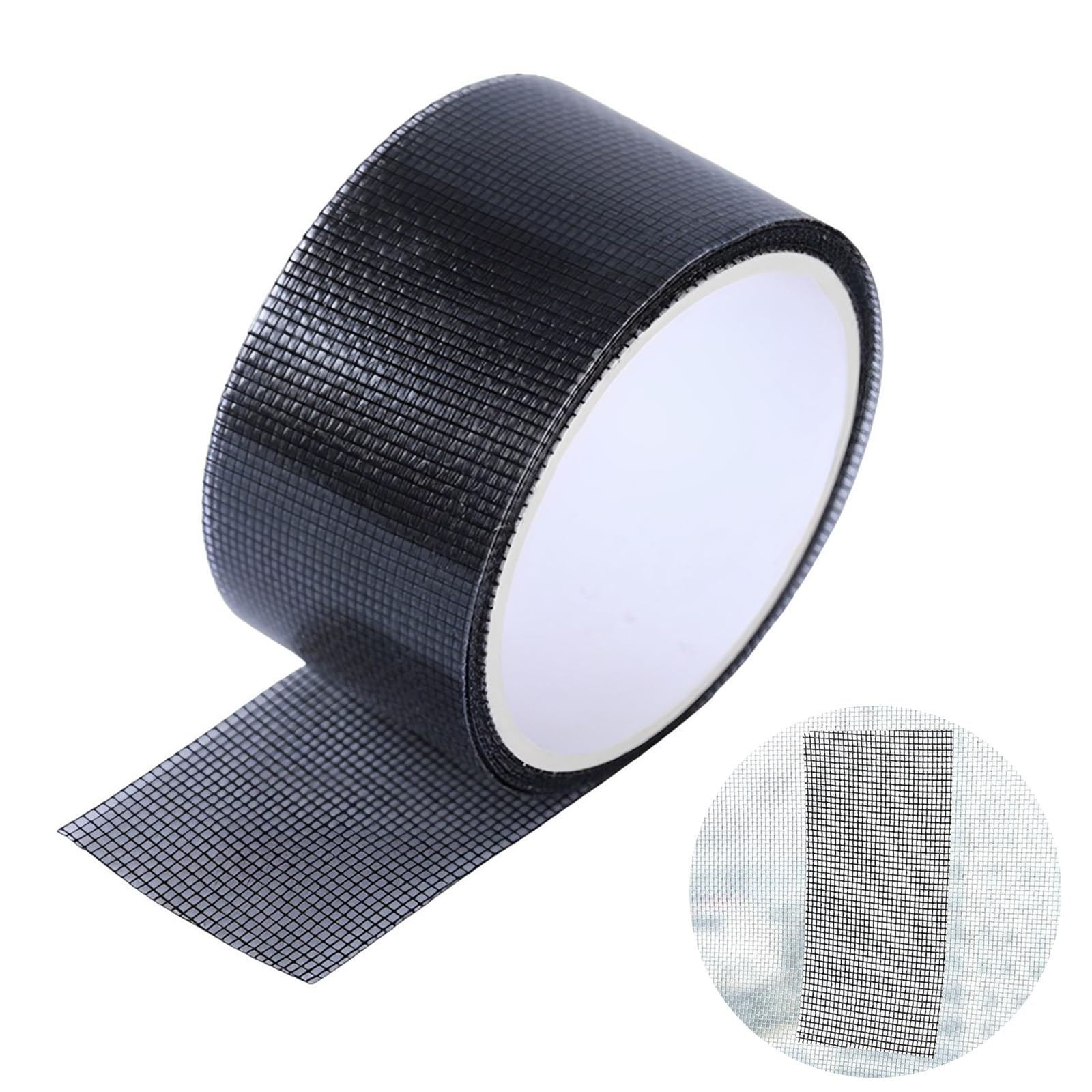 Oenothera 5CM x 2M Mosquito Net Repair Tape, Breathable Fly Screen Repair Kit, Mesh Patch Mosquito for Window and Door Patch Repair Anti Mosquito（Black）