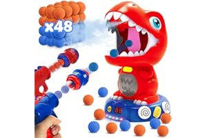 KSSVZZ Movable Dinosaur Shooting Toys for 4 5 6 7 8 Year Old Boys Girls - Dinosaur Shooting Game with Score Record, Mist Spray, Light & Sound, Kids Christmas Birthday Gift