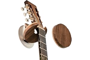 OPENHAGEN World’s Only Collapsible Guitar Hanger Wall Mount Bracket for Guitars & Basses - Patented Danish Design - Space Saving - Scratch Proof - Guitar Accessories, Wall Hooks for Hanging | Walnut Wood