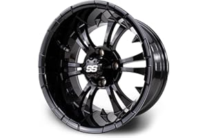 GOLF CART KING MODZ® Vampire Glossy Black 14" Golf Cart Wheel
