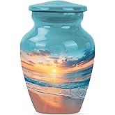 JAGSHASHI Beach Urn - Mini Urns for Human Ashes - Burial Urns for Cremated Remains - Cremation Urn for Human Ashes Adult (3 inch Pack of 1)