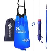 Membrane Solutions 6L Gravity Water Filter Pro for Group Camping | NSF/ANSI 42, 372 &amp; 401 certified; 0.1-micron 4-stage filter, 1,320-gal life for family camping and emergency water backup