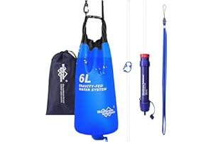 Membrane Solutions Gravity Water Filter with 6L Water Bag, Filter Accuracy up to 0.1 Micron, Removes 99.9999% of E.coli, Outd