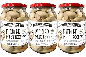 GENERIC Old World Quality Foods Pickled Veggie – 3 Jars – All Natural & Gluten-Free (Pickled Mushrooms)