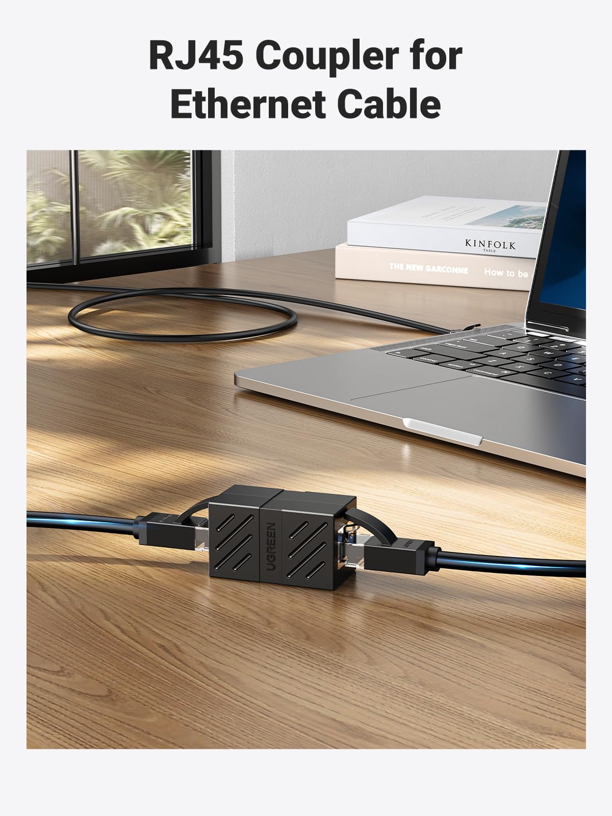 UGREEN RJ45 Coupler Ethernet Extender 1000Mbps, Cat7 Cat6 Cat5e 328ft Ethernet Cable Extender, LAN Connector in Line Coupler Female to Female Black