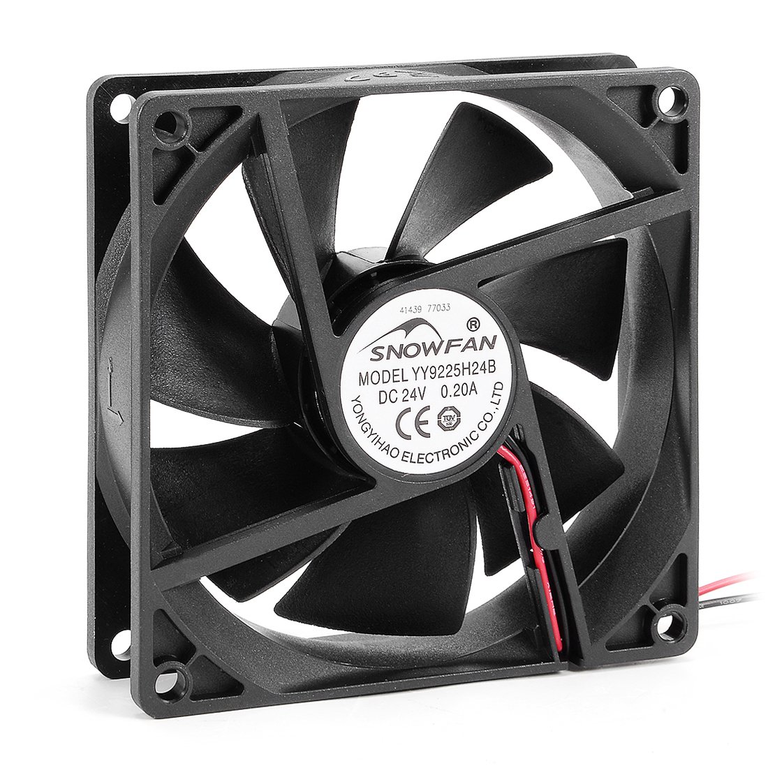 sourcing map 92mm x 92mm x 25mm 9225 24V DC Cooling Fan with Long Life Dual Ball Bearings