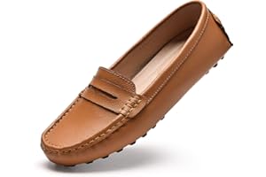 BEAUSEEN Womens Loafers Designer Loafers Women Shoes Leather Women Driving Loafers