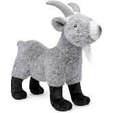FRANKIEZHOU Lifelike Goat Stuffed Animal- Gray 11.5" Gifts for Kids | Soft Sheep Model Plush Toy,Girl Toys,Cudding Toy