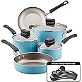 Farberware Smart Control Nonstick Cookware Pots and Pans Set, 14 Piece, Aqua