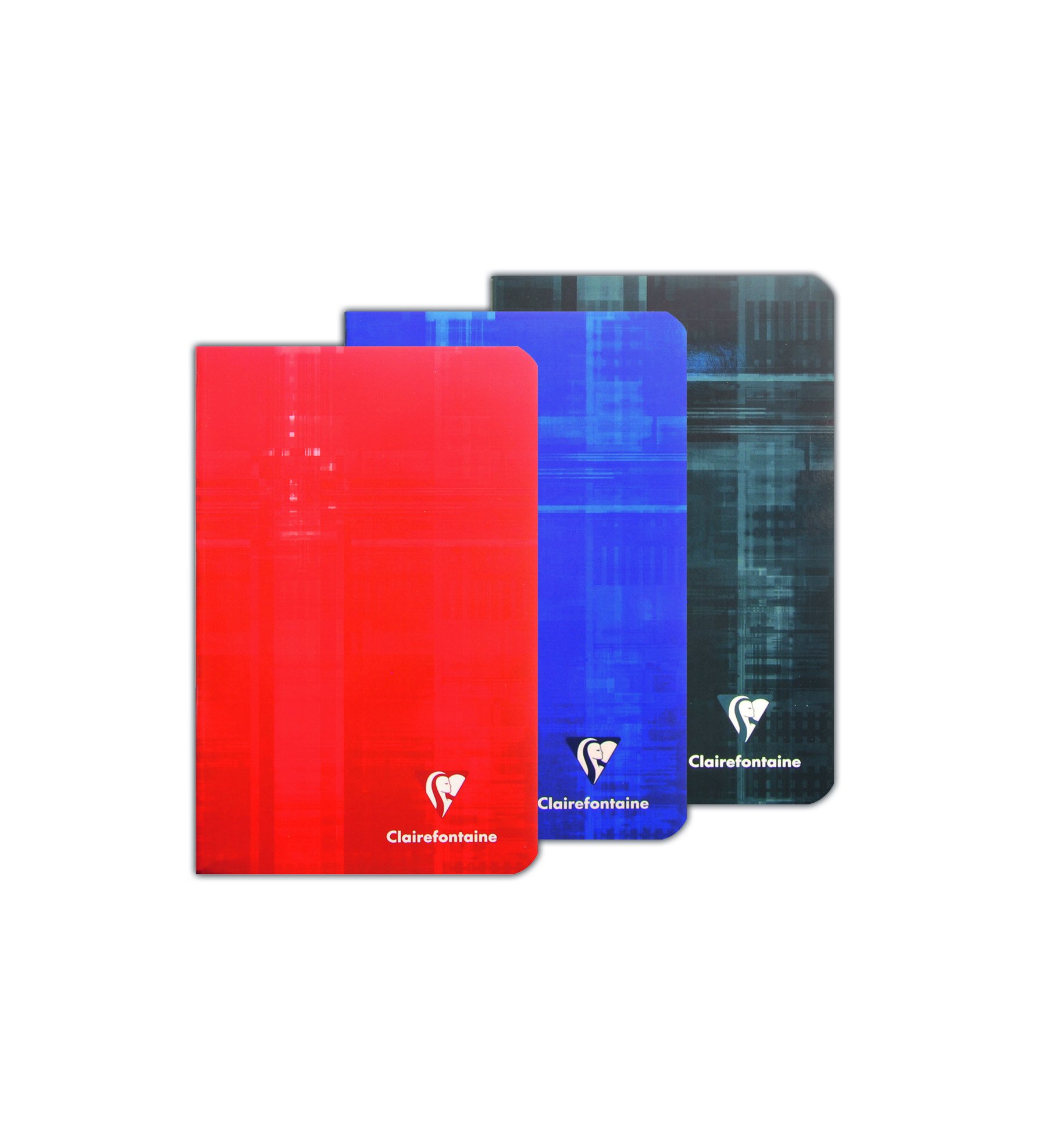 Clairefontaine 63601AMZC - Set of 3 Stapled Notebooks - Size: 11x17 cm - 96 Seyes Ruled Pages - White Paper 90 g - Laminated Card Covers - Random Colours