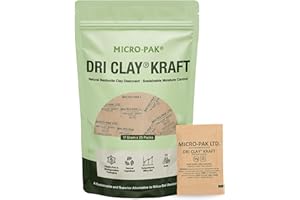 Micro-Pak Dri Clay Kraft, Highest Moisture Absorption Desiccant Packs, Silica Gel Packets Alternative, Food Safe Bentonite Cl