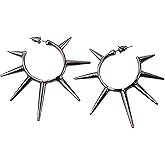 Sacina Gothic Punk Spike Earrings, Zinc Alloy Spike Earrings Pendant, Goth Jewelry Gift for Women, Men, Christmas Gift For Women, Men