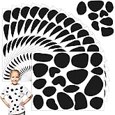 12 Sheets Black Adhesive Felt Circles for Kids Dalmatian Costume, Dalmatian Spot Stickers DIY Decoration(216 Pcs)