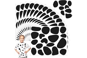 HIOHWEFH 12 Sheets Black Adhesive Felt Circles for Kids Dalmatian Costume, Dalmatian Spots, Stickers, Dalmatian Spot Stickers DIY Decoration(216 Pcs)
