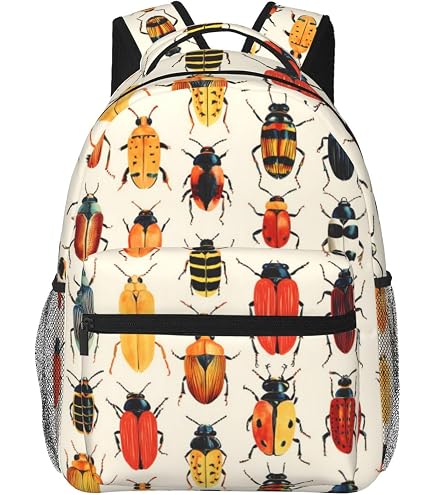 AIGUONIU Retro Personalization genuine leather backpack Beetle shape men leather backpack (Large Brown)