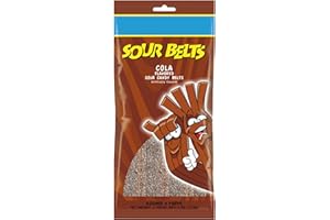Snacktery Cola Sour Belts - Vibrant & Tangy Cola Sour Strips - Non GMO, Vegan & Kosher Sour Gummy Candy - 4 Ounce Pack