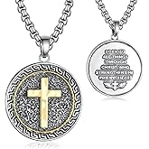 Zoxuxiwu Cross Necklace for Men 925 Sterling Silver Gold Cross Necklace for Men Religious Protection Jewelry Gifts for Men