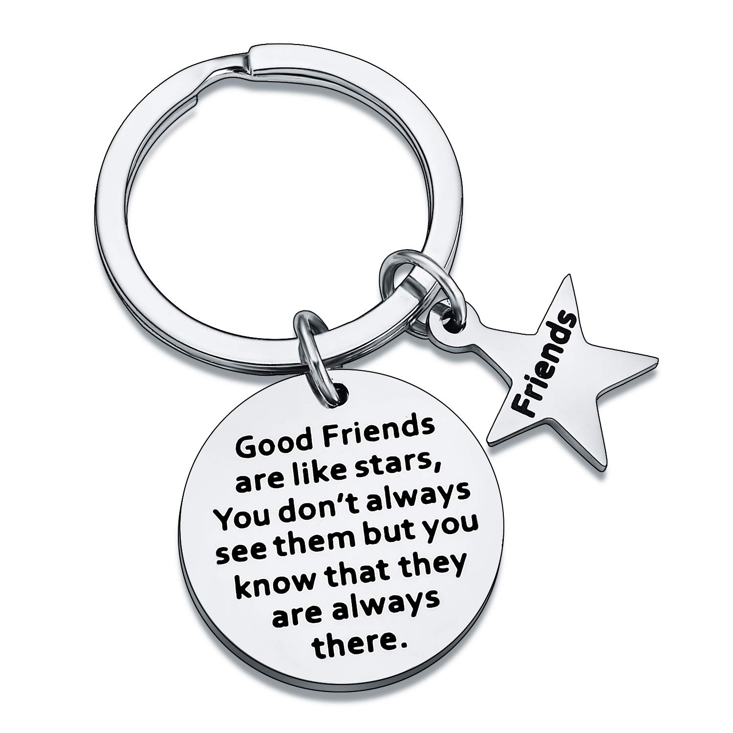 BESPMOSP Best Friends Keychain Good Friend Are Like Stars Keyring Friendship Gifts Birthday Gift Graduation Keychain (Style 2) โ image 1